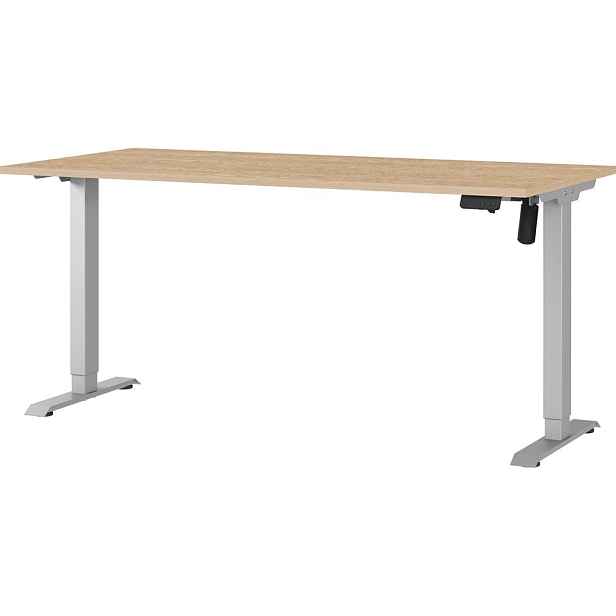 Polohovací pracovní stůl s elektricky nastavitelnou výškou s deskou v dubovém dekoru 80x160 cm Boras – Germania