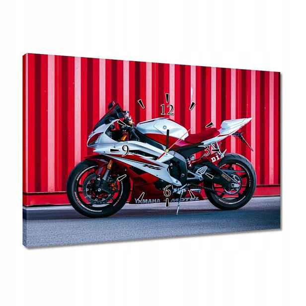 Hodiny 60x40 Bílo-červené Yamaha