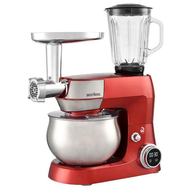 Multifunkční kuchyňský robot BestBerg BBR-1900R / 1900 W / 5 l / 12 rychlostí / červená