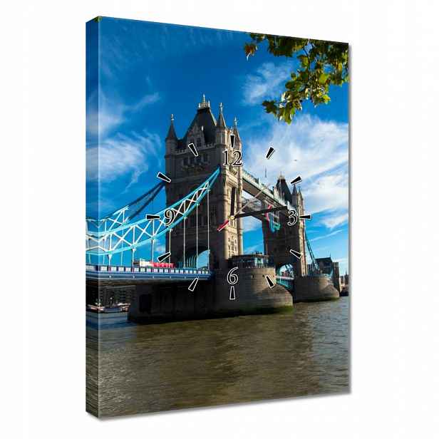 Nástěnné hodiny 40x60 Tower Bridge s nebem