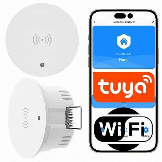 Snímač přítomnosti s detekcí pohybu pod omítku, WiFi Tuya