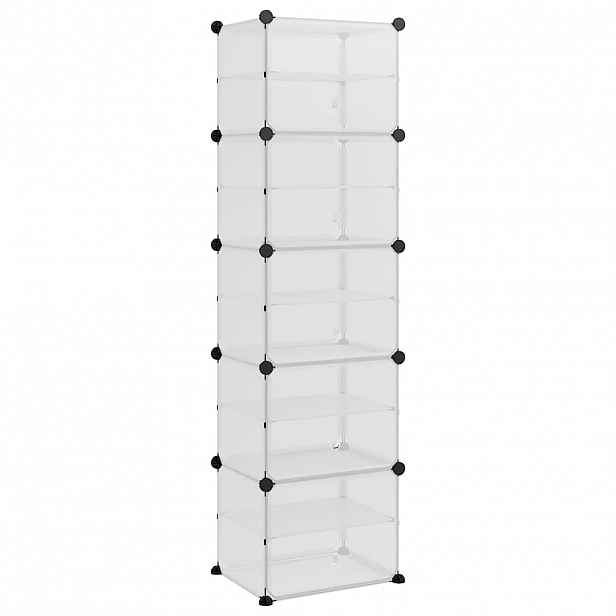 vidaXL Botník průhledný 44 x 31,5 x 153,5 cm PP
