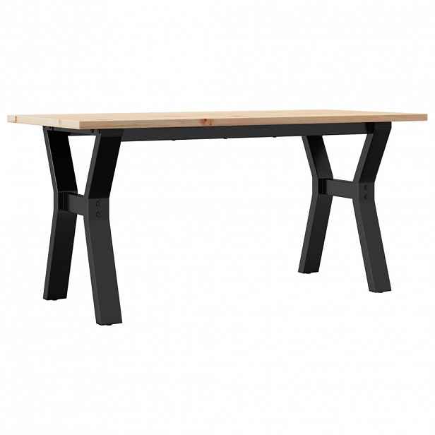 vidaXL Konferenční stolek s Y rámem 100x50x45 cm borové dřevo a ocel