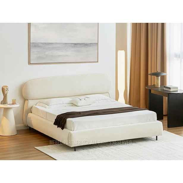 Designová manželská postel 180x200 ILDIKA - krémová / černá