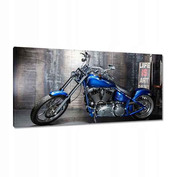Obrazy 115x55 Modrý chopperový motor