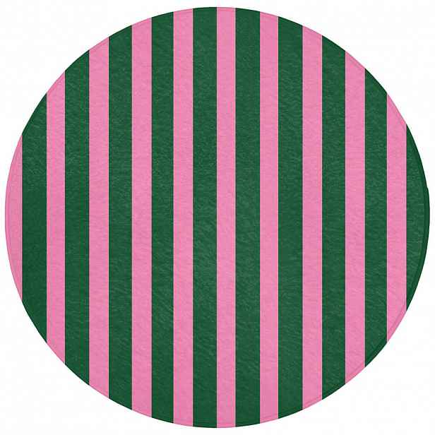 OnlyWow KOUPELNOVÁ PŘEDLOŽKA Svislé pruhy - zelená - růžová 70x70 cm