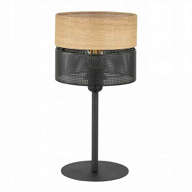 Stolní lampa Nicol Černá Boho Abažur 40cm Osvětlení bytu Kancelář