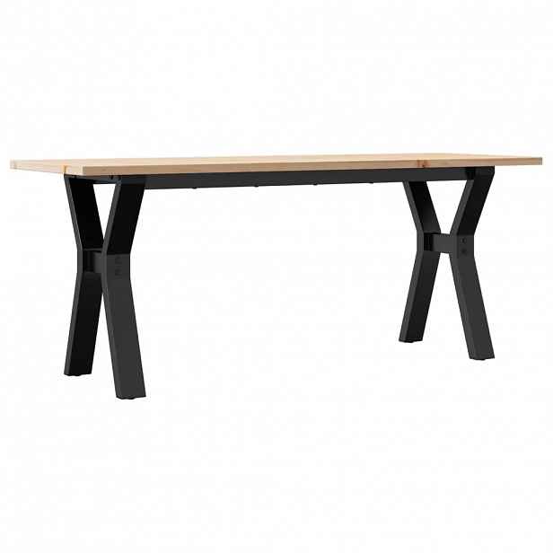 vidaXL Konferenční stolek s Y rámem 110x40x45 cm borové dřevo a ocel