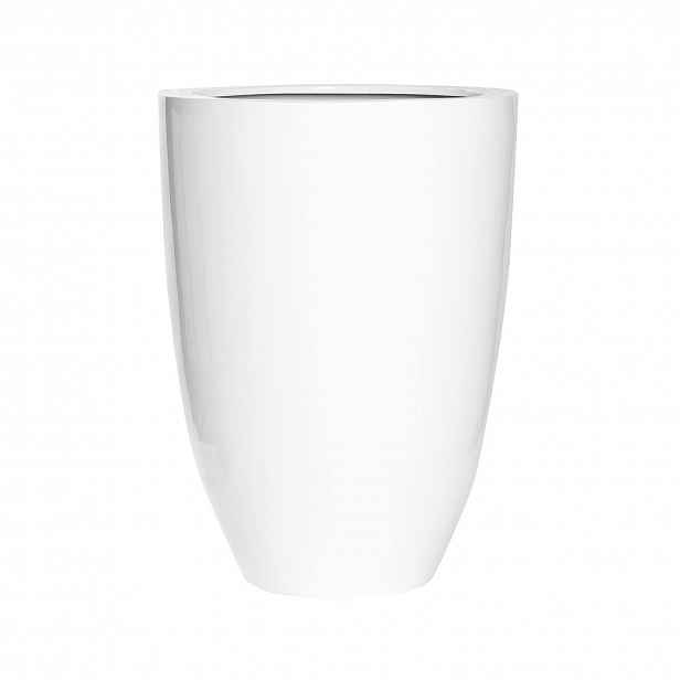 Květináč Ben, barva lesklá bílá, více velikostí - PotteryPots Velikost: L - v. 55 cm, ⌀ 40 cm