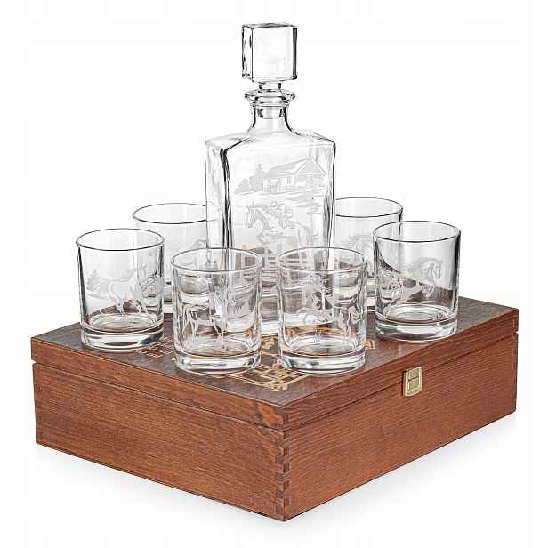 Sada na whisky 6+1 Koně karafa a sklenice v krabičce (nova)
