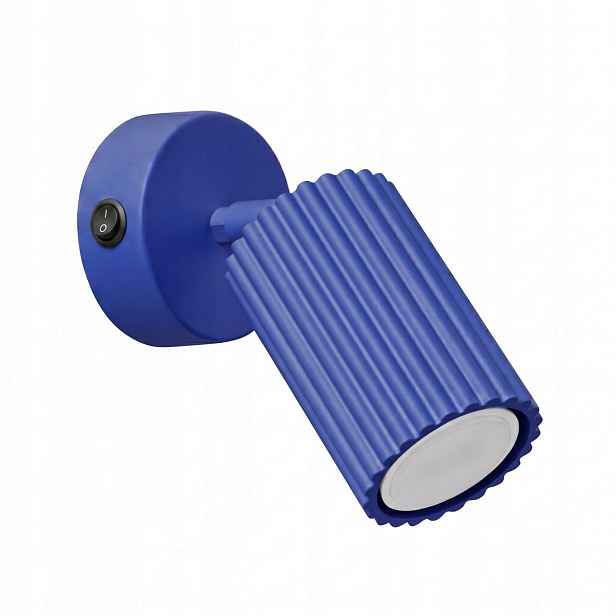 Sollux Lighting nástěnné svítidlo Karbon ultramarínové rýhované 1xGU10 10W vypínač