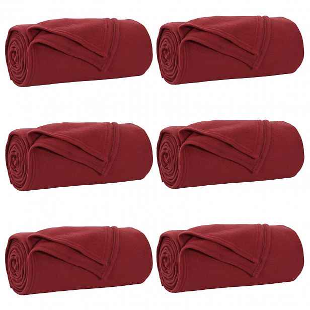 vidaXL Dekorační deky 6 ks Bordeaux červená 270 x 240 cm 5.08 kg