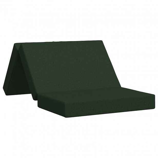 vidaXL Skládací pohovka postel 200 x 100 x 15 cm Tmavě zelená