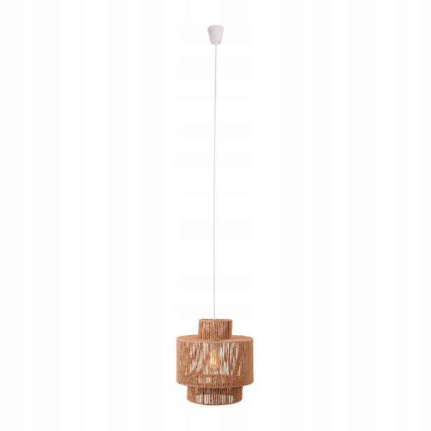 Závěsná lampa z hnědého pleteného papíru 35 cm do obývacího pokoje Maxlight