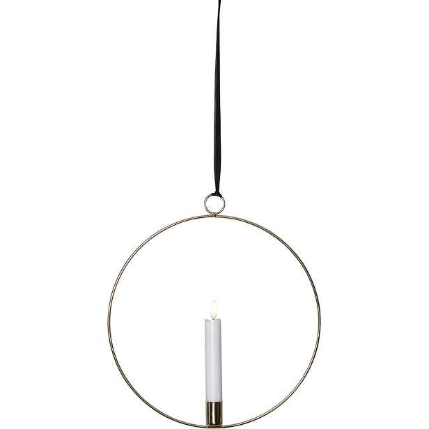 Závěsná světelná LED dekorace výška 30 cm Star Trading Flamme Ring - mosazná