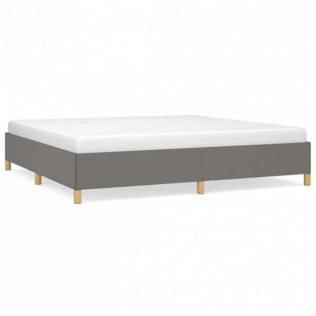 vidaXL Rám postele bez matrace tmavě šedý 200 x 200 cm textil
