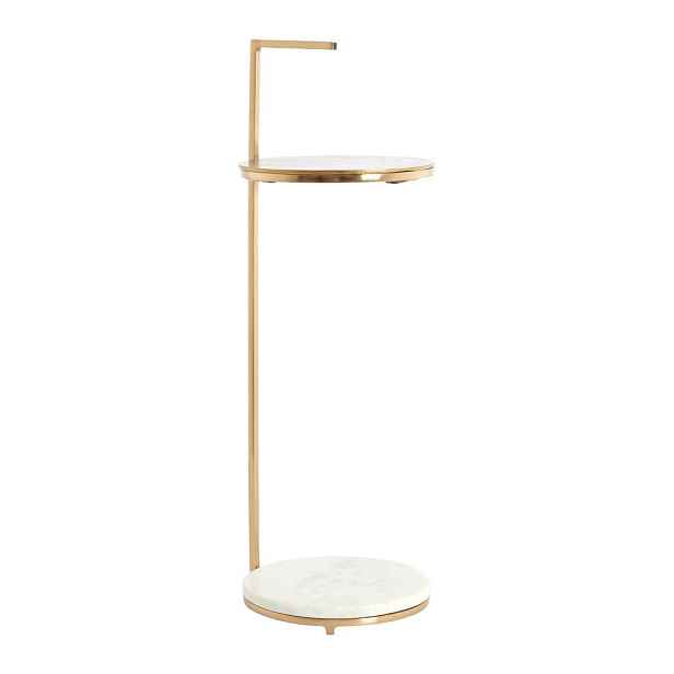 Kulatý odkládací stolek s mramorovou deskou  ø 26 cm Leda – Light & Living