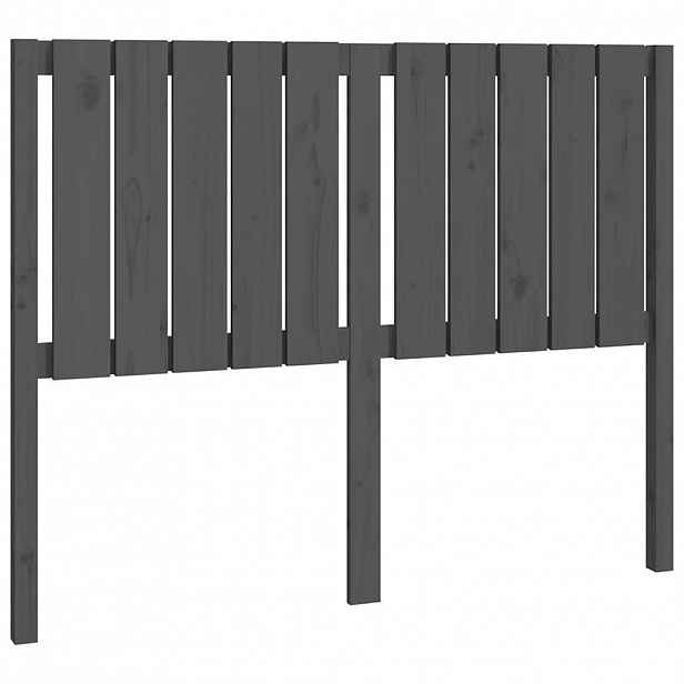 vidaXL Čelo postele šedé 125,5 x 4 x 100 cm masivní borovice