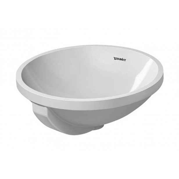 Duravit Architec - Umyvadlo, průměr 40 cm, s přepadem, bez otvoru pro baterii, bílá 0468400000