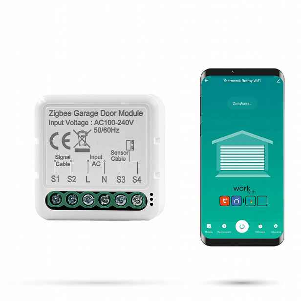 Ovladač garážové brány Zigbee Tuya s senzorem