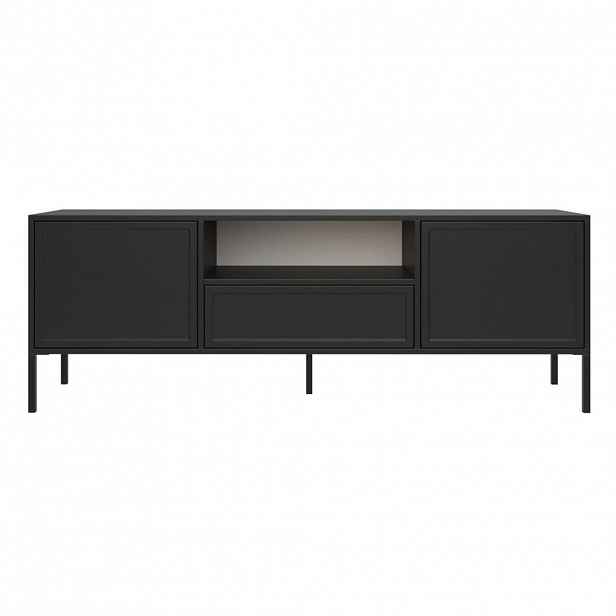 Selsey TV stolek Velveto se dvěma dvířky, zásuvkou a nikou, Černá, 160cm