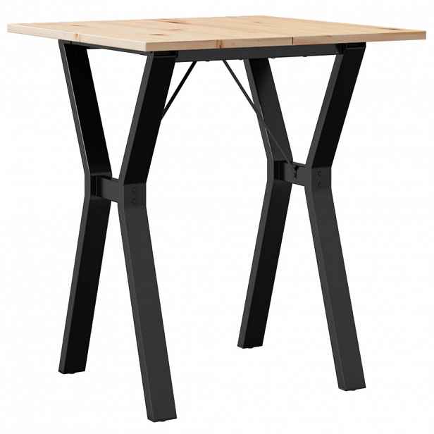 vidaXL Jídelní stůl s Y rámem 70 x 70 x 75 cm borové dřevo a ocel