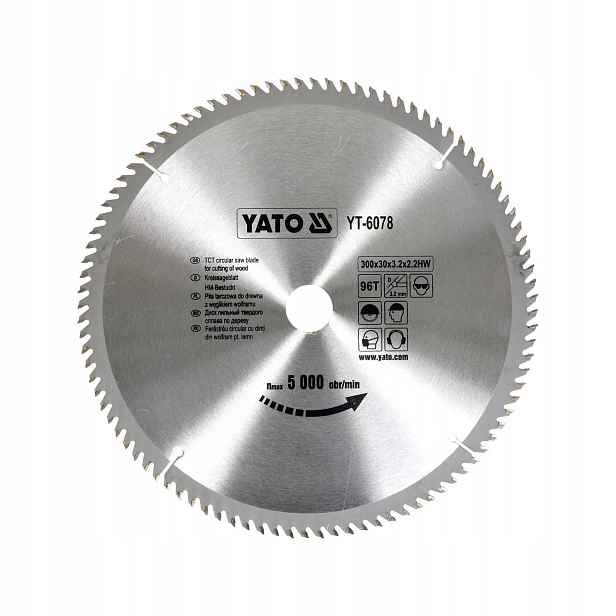 Vidiový Kotouč 300 MM 96T Pro Dřevo A Plasty YT-82175 Karbid Wolframu Yato