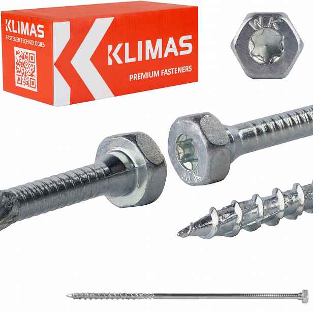 Šrouby pro tesařské spojky 8x240 mm 50 ks Torx na klíč Klimas Wkch