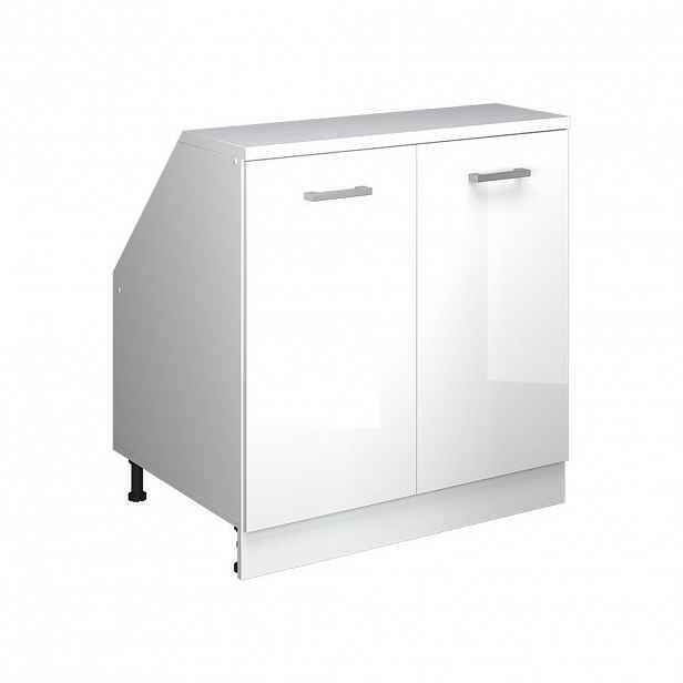 Vicco ŠIKMÁ SKŘÍŇ Rion Bílá vysoký lesk 80 x 81.6 cm se 2 dveřmi, korpus skříně hloubka 60 cm