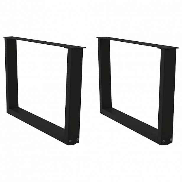 vidaXL Nohy konferenčního stolku ve tvaru V, 2 ks, černé, 70 x (42-43,3) cm, ocel