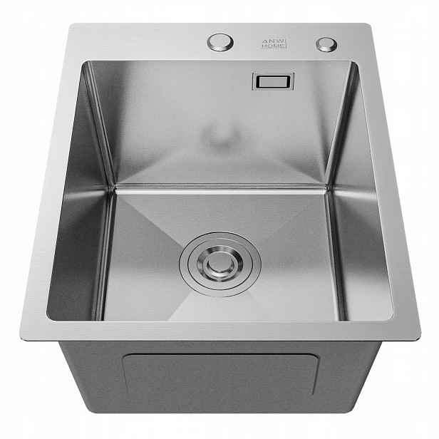 Dřez Ocelové 40X50 CM Inox Jednokomorové Hloubka 22 CM
