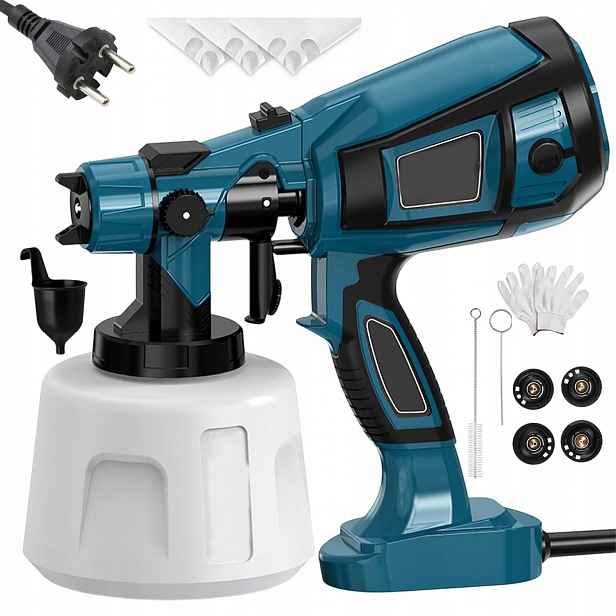 Elektrická Stříkací Pistole Malířský Agregát 850W Na Stěny 4 Trysky 1400ML