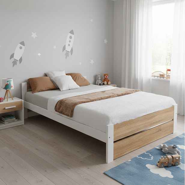 Elvisia Postel LEA s matrací a roštem | 80 x 200 cm Barva: dub sonoma