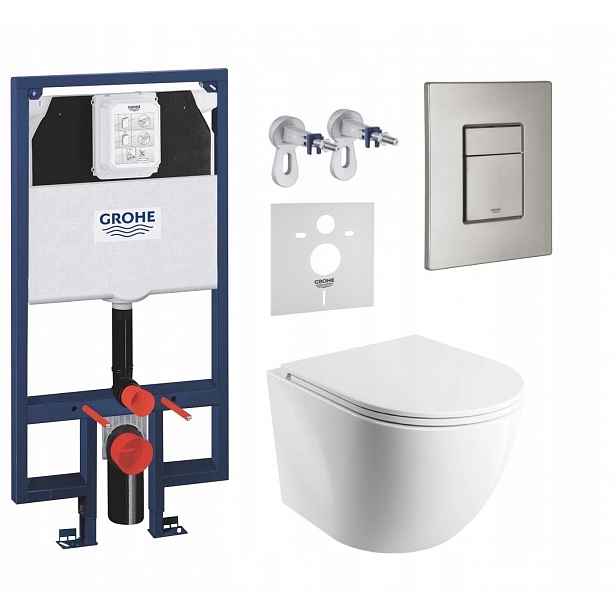 Sada Stelaz Grohe Wc Mísa Omnires Tornado, Tlačítko nerezová ocel matná