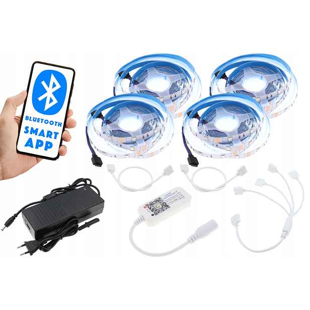Set 20 m Rgb Led pásek Bluetooth Android iOS