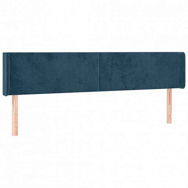 vidaXL Čelo postele typu ušák tmavě modrá 203x16x78/88 cm samet