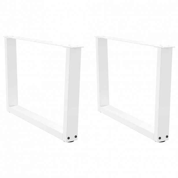 vidaXL Nohy konferenčního stolku ve tvaru V, 2 ks, bílé, 70 x (42-43,3) cm, ocel