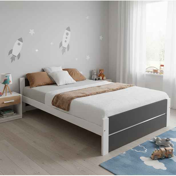 Elvisia Postel LEA s matrací a roštem | 80 x 200 cm Barva: Šedá