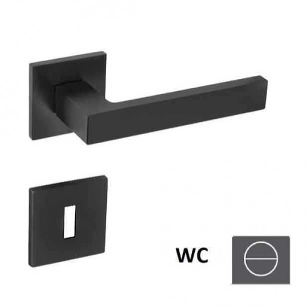 Klika Naturel Square WC knoflík (WC) černá matná SquareHR5SBSWC