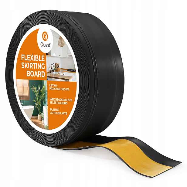Podlahová lišta samolepicí Pvc, Dekor lišta, 50x20 mm, černá, 25 m