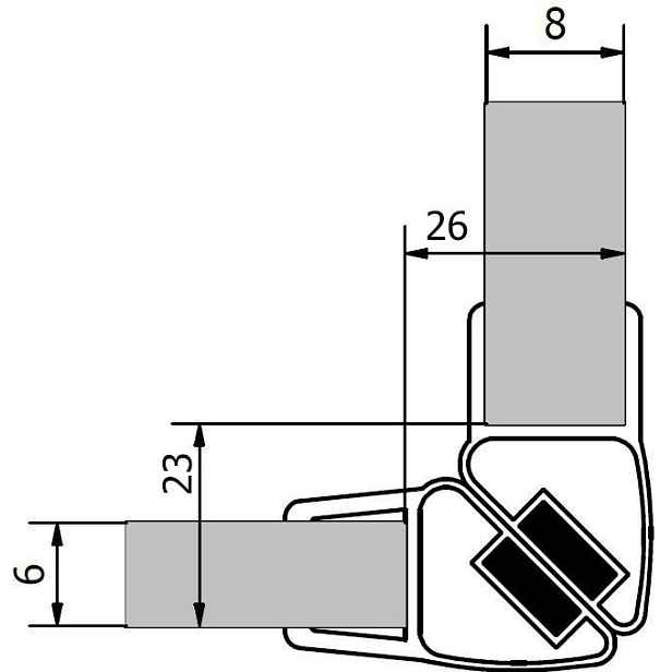 Polysan Sada dvou těsnění (magnet) na 6 a 8mm sklo, 2000mm, varianta roh
