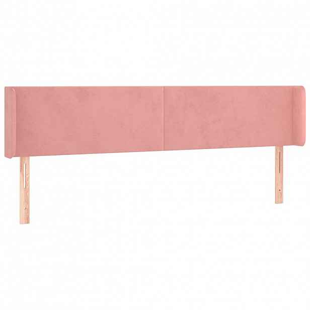 vidaXL Čelo postele typu ušák růžová 203x16x78/88 cm samet