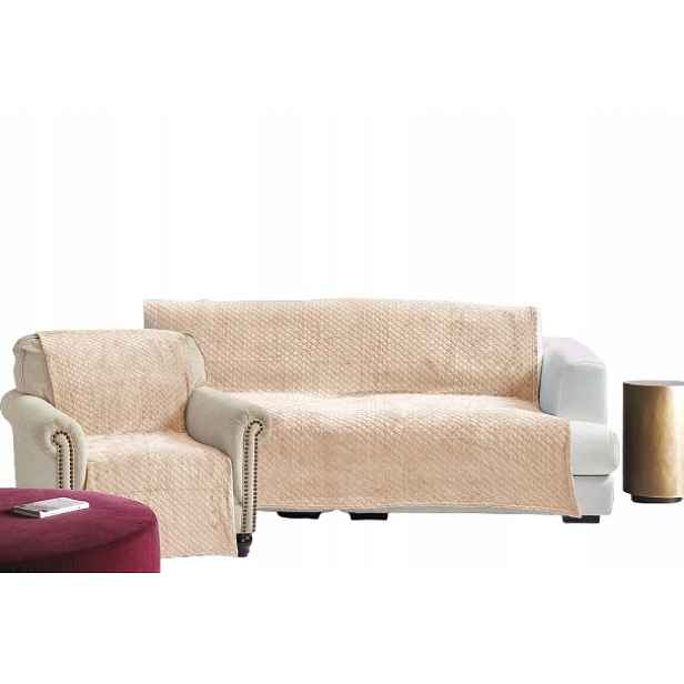 Komplet Přehoz Deka 160x200 Křeslo 2ks 70x160 Rhodos Béžová