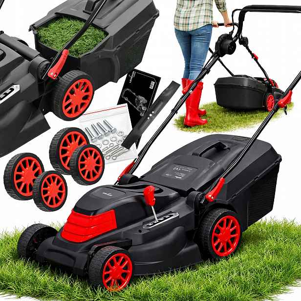 Elektrická Sekačka Na Trávy 2600 W Velká, Výkonná, S Regulací, Velký Koš 4000 ML