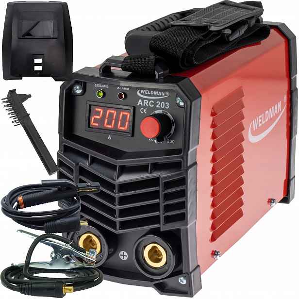 Invertorová svářečka Weldman Arc 203 Igbt 200A Mma DC 230V elektrody 4mm