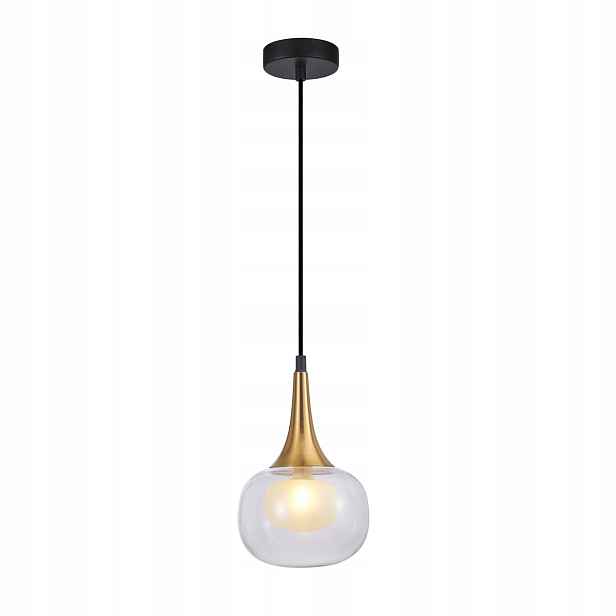 Italux Závěsná lampa Konila mosazná skleněná Ø16 cm Moderní