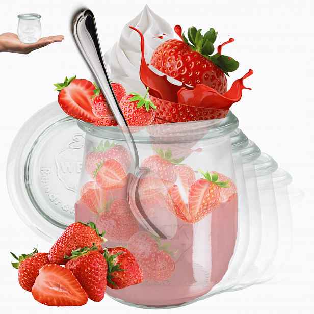 Sklenice Weck 220 ml sklenice Tulip koření víka sklo 12 Ks