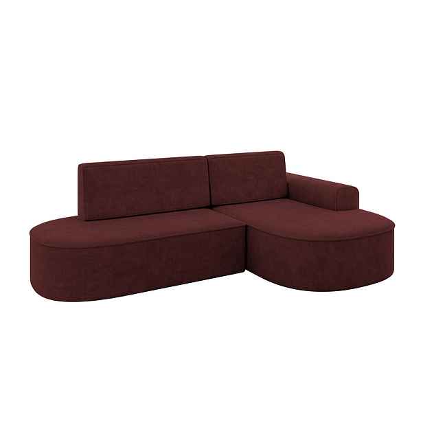 ALTDECOR ROHOVÁ SEDAČKA s funkcí spaní a otomanem, pravá MARI-L1-S 283x167x85 Bordó Velur