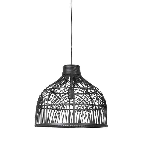 Černé ratanové závěsné světlo Pocita - Ø 48*43cm Light & Living