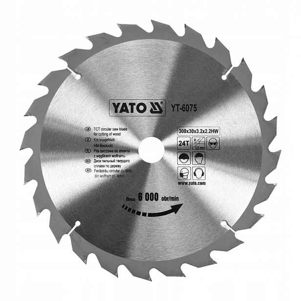 Kotoučová pila na dřevo Yato YT-6075 300x30x2,2 mm 24T s vidlicí